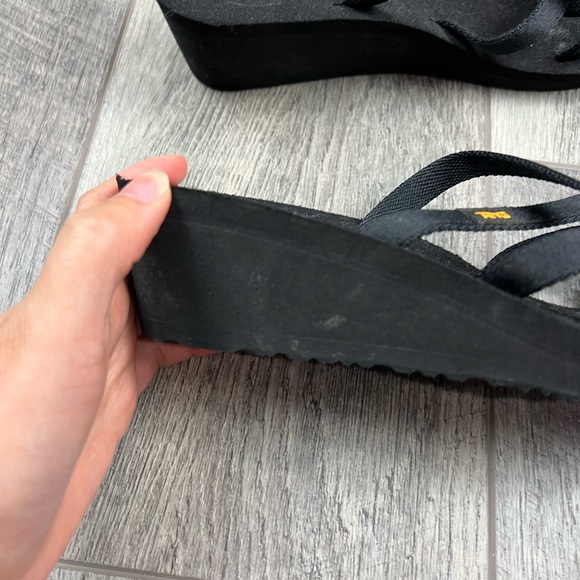 Teva Black Wedge Sandals - Picture 2 of 10